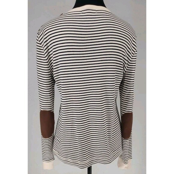 Ralph Lauren Striped Long Sleeve Shirt Elbow Patches Size Large Preppy - Picture 3 of 6